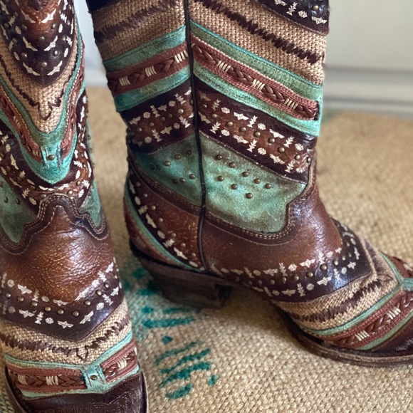 Corral Embroidery Bohemian inspired Cowboy Boots - Picture 5 of 5